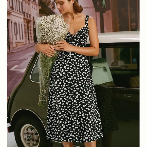 Anthropologie Black and White Midi Sundress